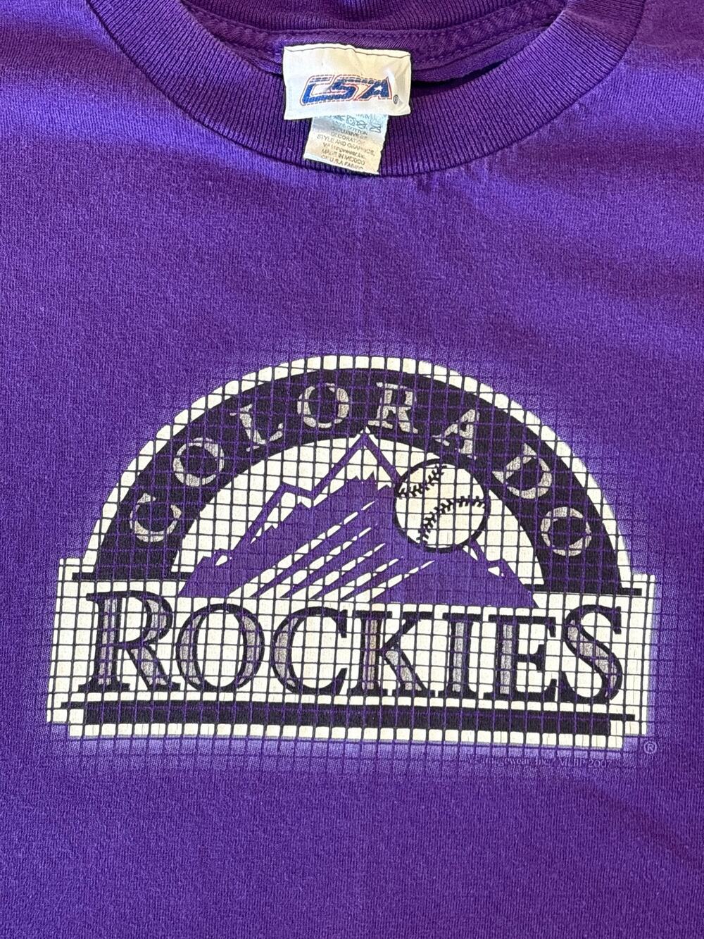 Y2K 2007 Colorado Rockies MLB XL Baseball shirt CSA tag sportswear purple